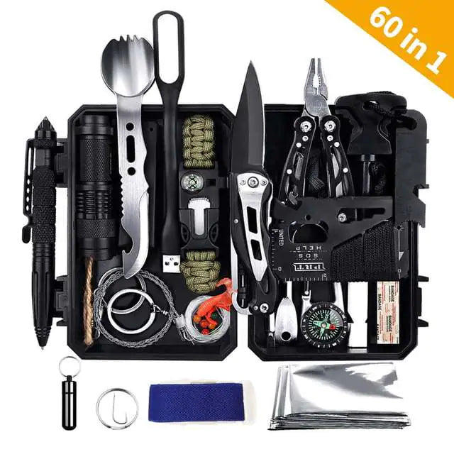 Emergency Survival Gear Kit 60 in 1